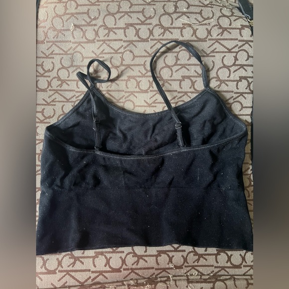 H&M Black Seamless Sports Bra Cropped Top - Picture 3 of 4